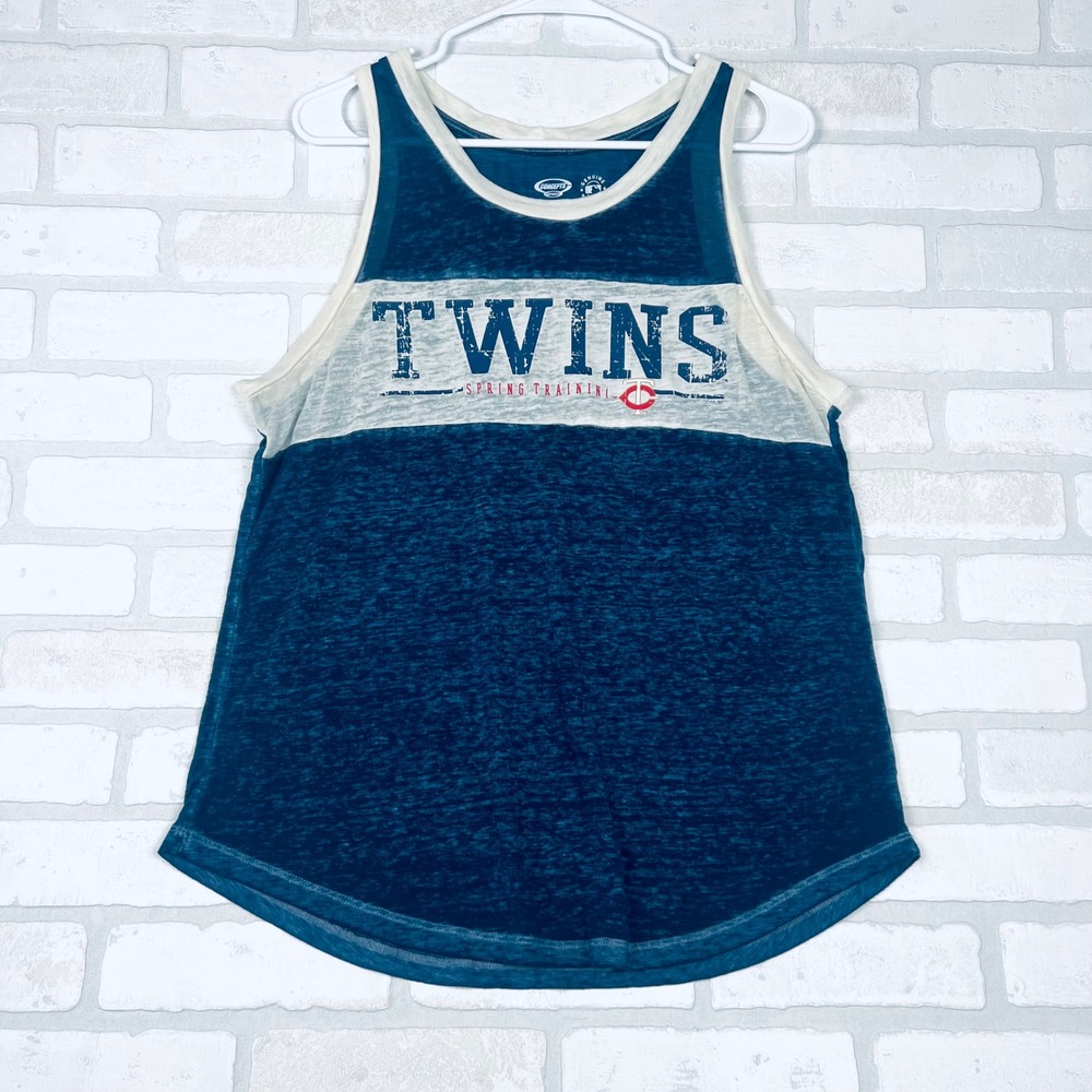 Concepts Sport MLB Minnesota Twins Spring Training Burnout Tank Top Navy Blue L